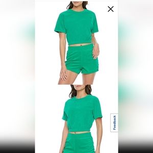 Juicy By Juicy Couture Womens Crew Neck Short Sleeve Towel Terry Top NWOT